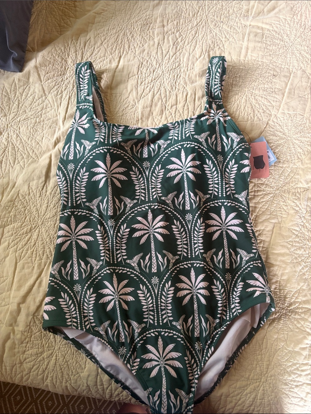 Green Palm-Print One-Piece Swimsuit
